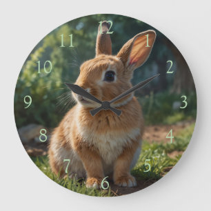 Relógio Grande Cute Bunny jardim de cottage inglês de Páscoa 