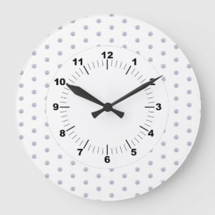 Relógio Grande Cute Chic Pattern Flower Lavender Polka Dot
