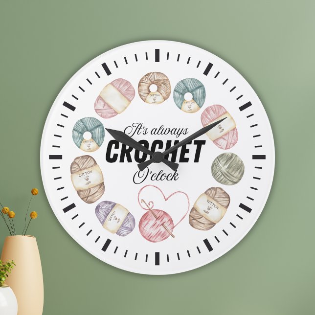 Relógio Grande Cute Crochet Yarn Wall Clock | Decor Gift Idea (Criador carregado)