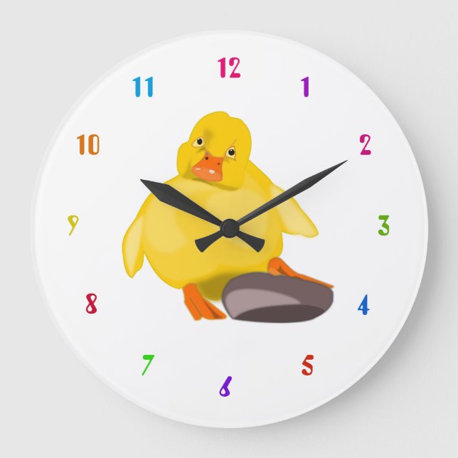 Relógio Grande Cute Yellow Duck - (Frente)