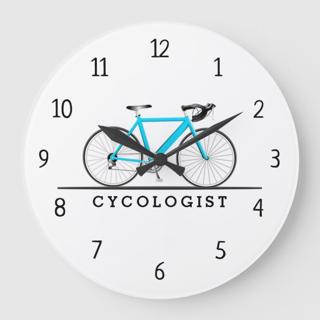 Relógio Grande Cycologist Aqua Bicycle Large Clock (Frente)