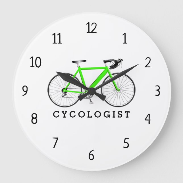 Relógio Grande Cycologist Neon Green Bicycle Large (Frente)
