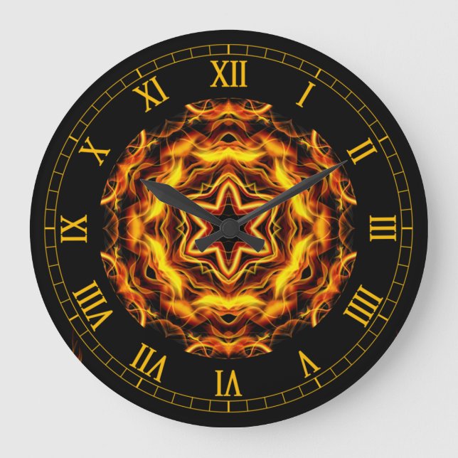 Relógio Grande Da Arte Crucial Das Chamas ~  (Frente)