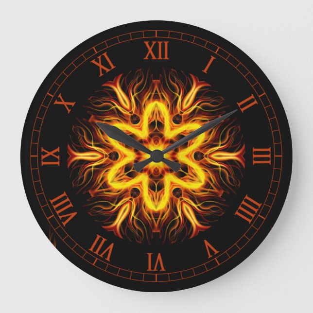 Relógio Grande Da Arte Crucial Das Chamas ~ (Frente)