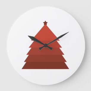 Relógio Grande da Árvore Vermelha de Natal