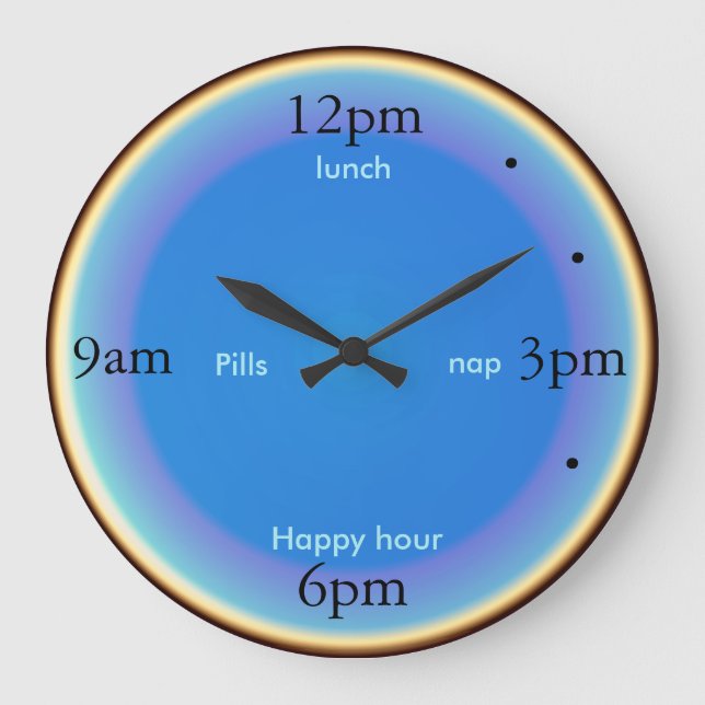 Relógio Grande Da "comprimidos do happy hour sesta " > pulsos de (Frente)