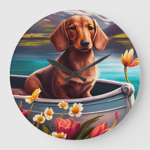 Relógio Grande Dachshund em uma Pá: Uma Aventura Cênica