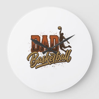 Relógio Grande Dad Basketball Vintage Engraving Shirt Design_1