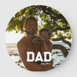 Relógio Grande Dad Est Photo Customizable Year Father's Day 