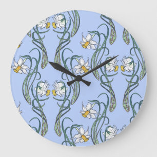 Relógio Grande Daffodils Art: Nouveau Primavera