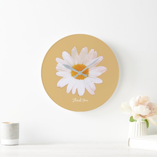 Relógio Grande Daisy Flower Dream – Summer Botanical Thank You (Lar)