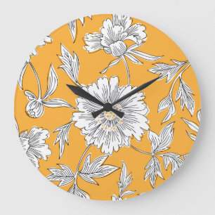Relógio Grande Daisy Head: Linha Floral de Verão.
