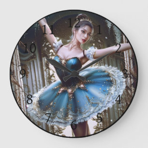 Relógio Grande Dançarino balé num Tutu Azul