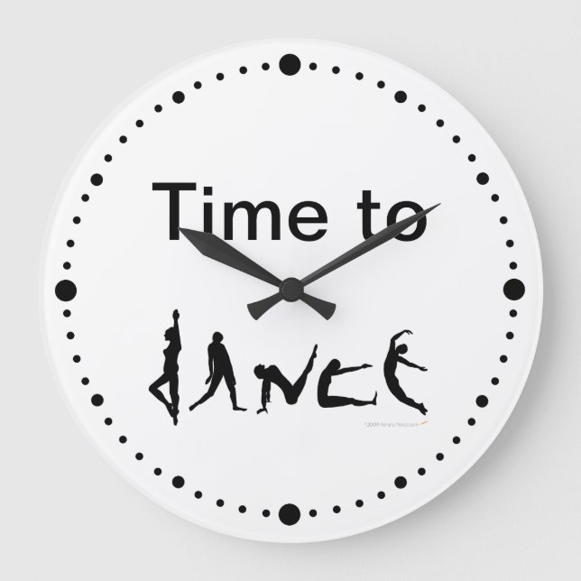 Relógio Grande Dançarinos Silhuettes White Wall Clock (Frente)