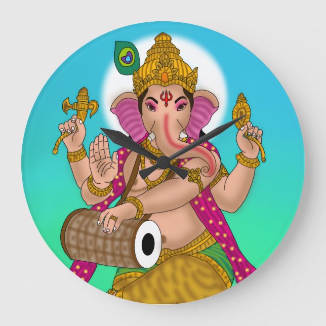 Relógio Grande Dancing Ganesha Clock (Frente)