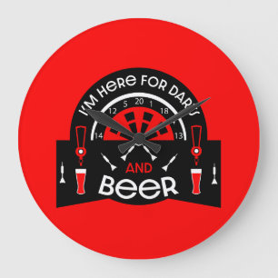 Relógio Grande Dardos de Pub Clássicos