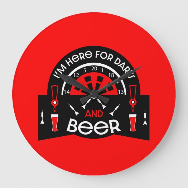 Relógio Grande Dardos de Pub Clássicos (Frente)