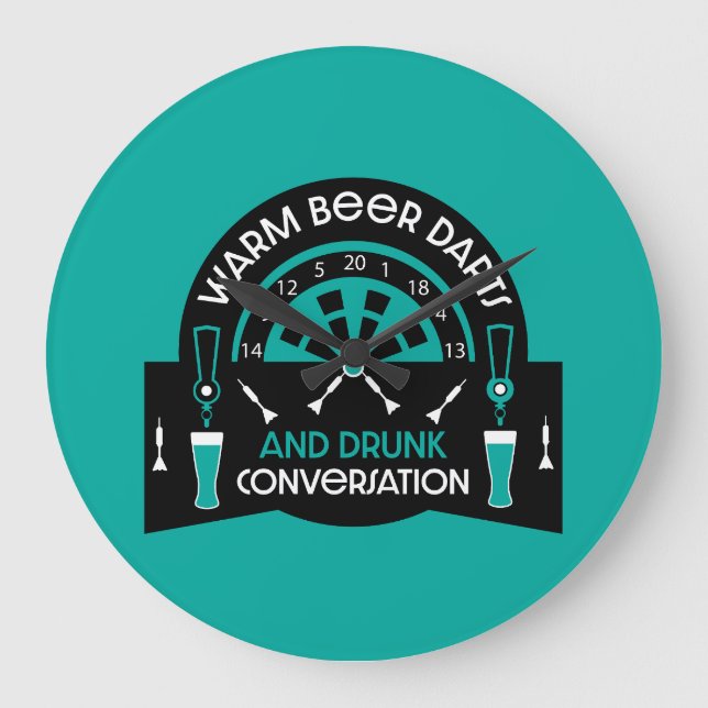 Relógio Grande Dardos de Pub Clássicos (Frente)