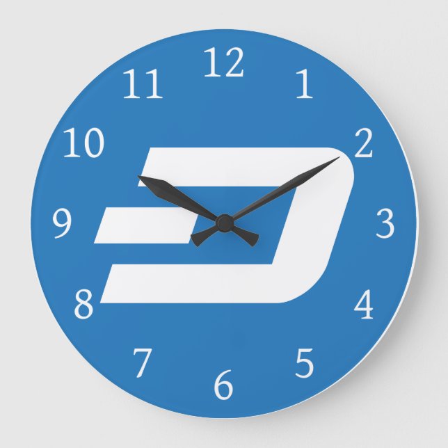 Relógio Grande Dash Digital Cash Logo Symbol Crypto Wall Clock (Frente)