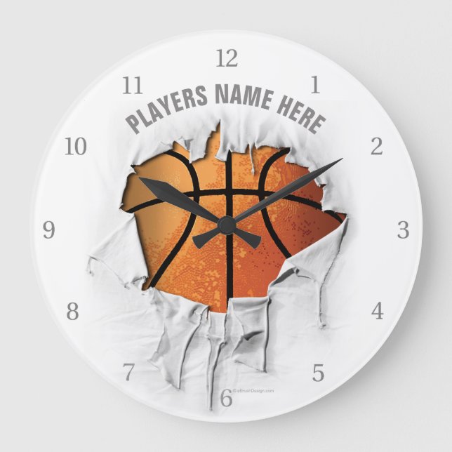 Relógio Grande de Basquete Despedaçado (Frente)