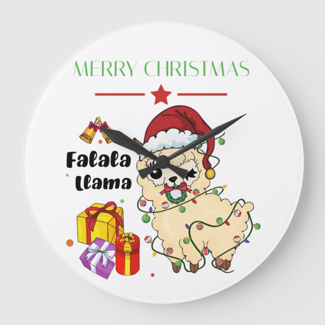Relógio Grande de Llama de Natal (Frente)
