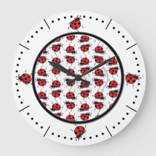 Relógio Grande de Padrão Ladybug