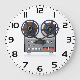 Relógio Grande Deck de Fita de Carretel Vintage para Audiófilos