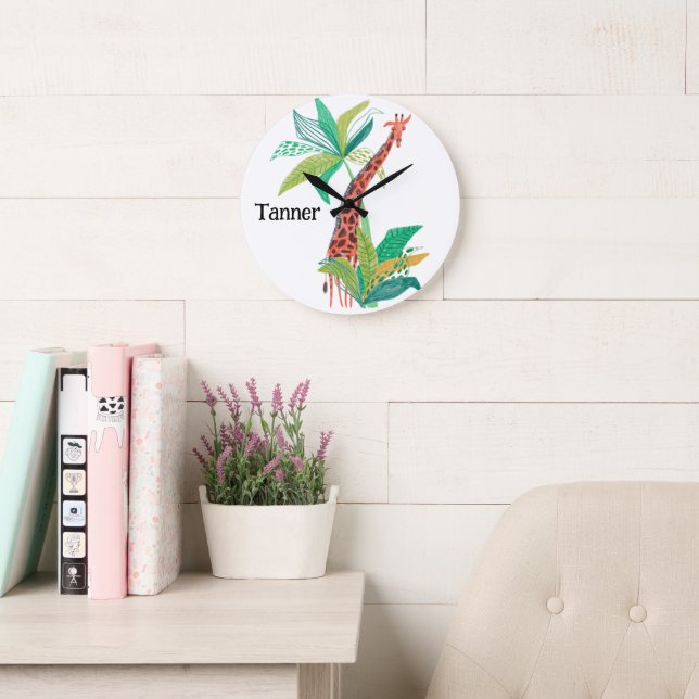 Relógio Grande Decor de Enfermeiro de Tema Selvagem (Sala de leitura)