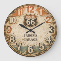 Decoração de garagem desgastada pela Route 66 anti