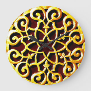 Relógio Grande Decoração Dourada