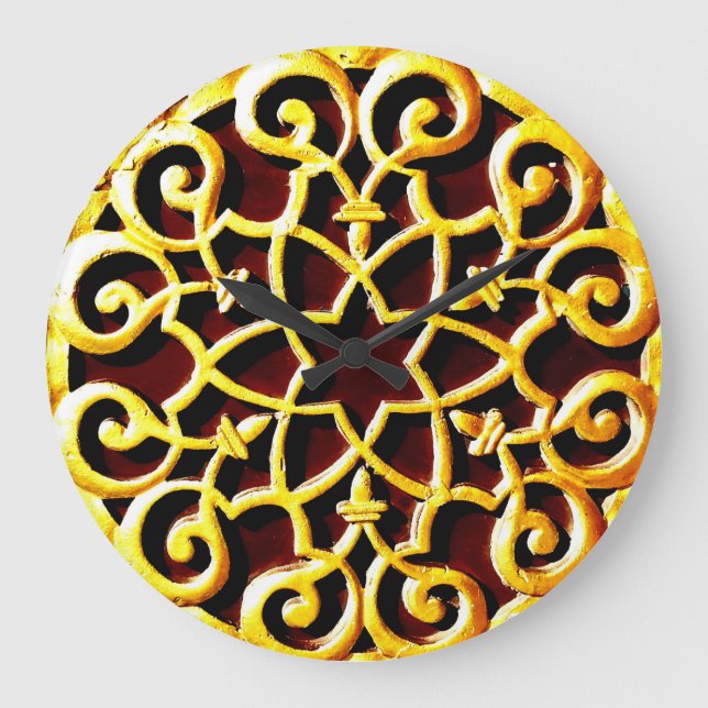 Relógio Grande Decoração Dourada (Frente)