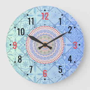 Relógio Grande Decoração em Cerâmica Incomum - Vintage