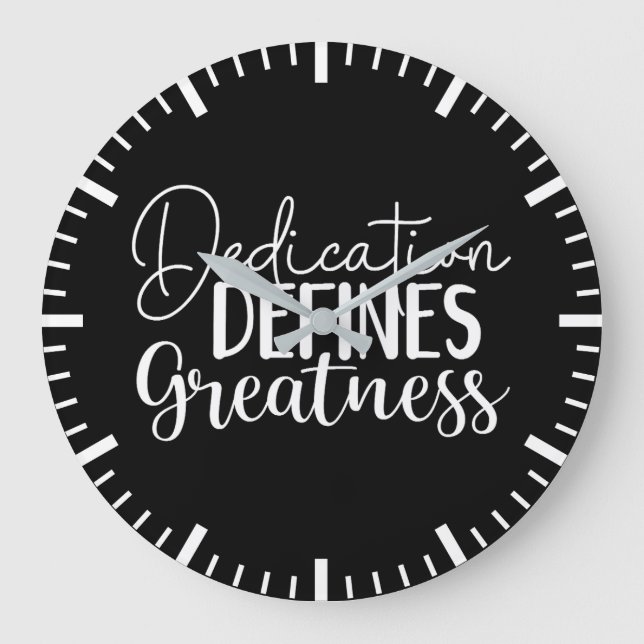 Relógio Grande Dedicação define grandeza, Gym, Hustle, sucesso (Frente)