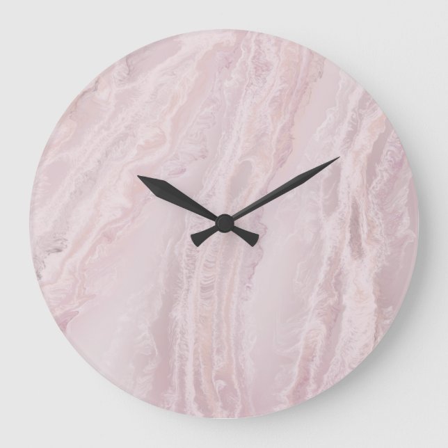 Relógio Grande Delicate pink Acrylic Wall Clock (Frente)