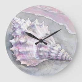 Relógio Grande Delicate Soft Pastel Lilac Seashell