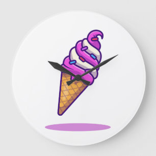 Relógio Grande Delicioso Sorvete Cone Treat