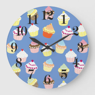 Relógio Grande Deliciosos Cupcakes de aniversário decorados