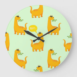 Relógio Grande Delight De Dinossauro: Padrão Brilhante De Criança
