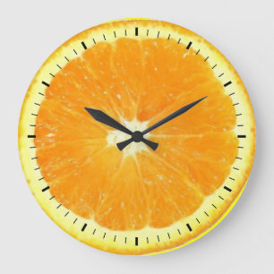 Relógio Grande Delito de Fatia Laranja