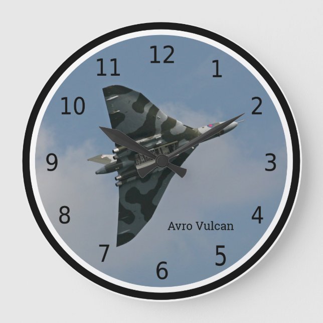 Relógio Grande Delta Wing Bomber, Avro Vulcan, personalizável (Frente)