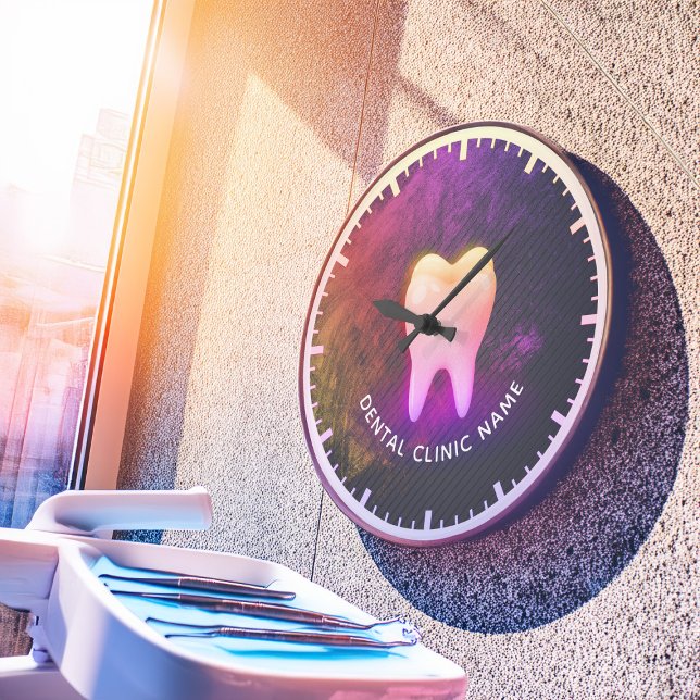 Relógio Grande Dentista profissional Dentista Dentista Dente Rosa (Criador carregado)