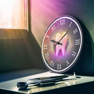 Relógio Grande Dentista profissional Dentista Rosa Clínico Denta