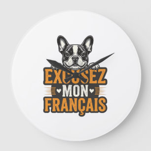 Relógio Grande Desculpe Meu Francês Bulldog Francês Vintage