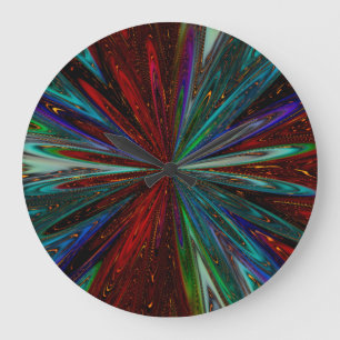 Relógio Grande Desenho Colorido de Estrela Explosiva