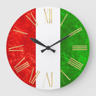 Relógio Grande Desenho da Bandeira Italiana