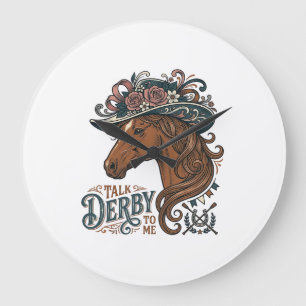 Relógio Grande Desenho de Camisa de Chapéu Floral de Cavalo Derby