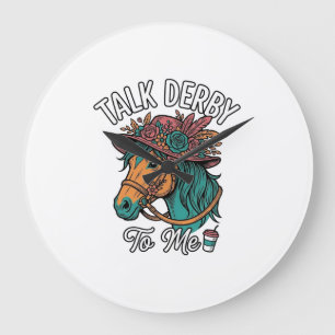 Relógio Grande Desenho de gravura vintage Talk Derby Horse