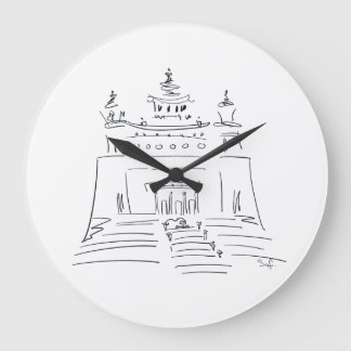 Relógio Grande Desenho esboço templo budista