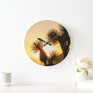 Relógio Grande Desert Themed Home Decor com Cactus Photo