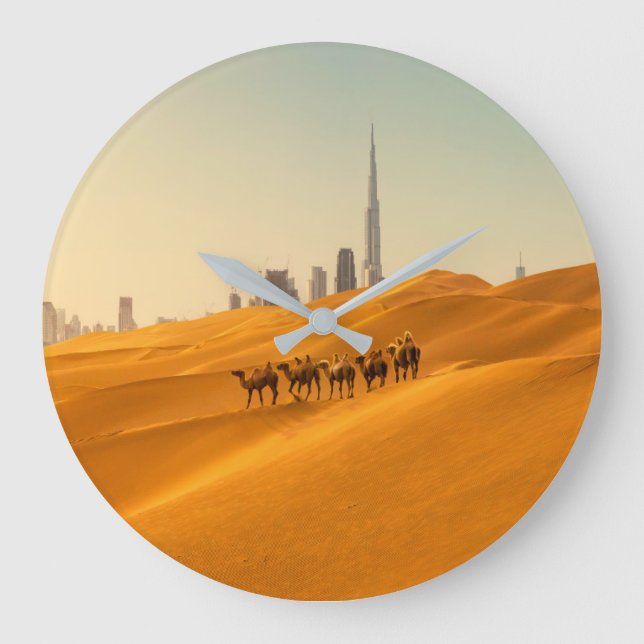 Relógio Grande Deserts | Dubai's Skyline View with Camels (Frente)